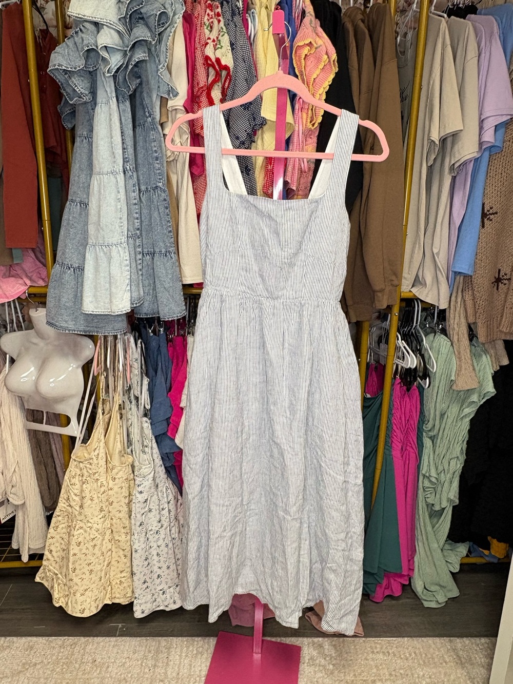 100% European Linen Fit & Flare Midi Dress - Picture 5 of 5